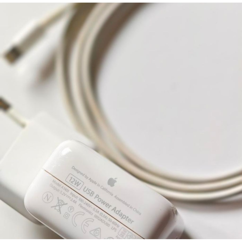 charger + kabel lightning 12watt ipad pro 10,5 ipad mini original 12watt copotan second iBox