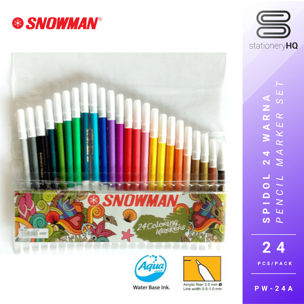 

D3W! Spidol Coloring Pencil Marker Snowman 24 Warna Set PW-24A