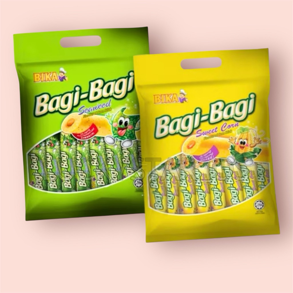 

BIKA BAGI BAGI RASA SWEET CORN / SEAWEED 100GR ISI 10 PCS SNACK STIK JAGUNG