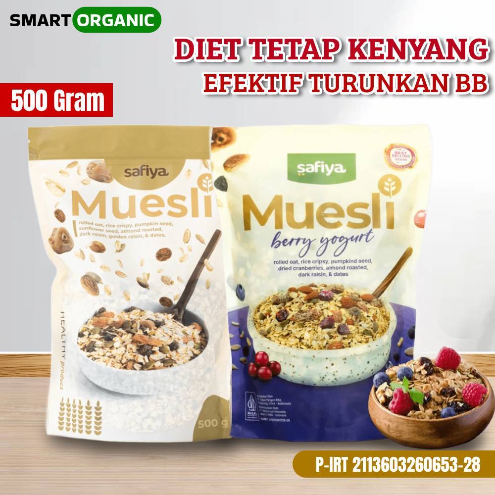 

Muesli Safiya 500 Gram Sereal Sarapan Diet Sehat Rolled Oat Premium Oatmeal Rendah Kalori & Gula