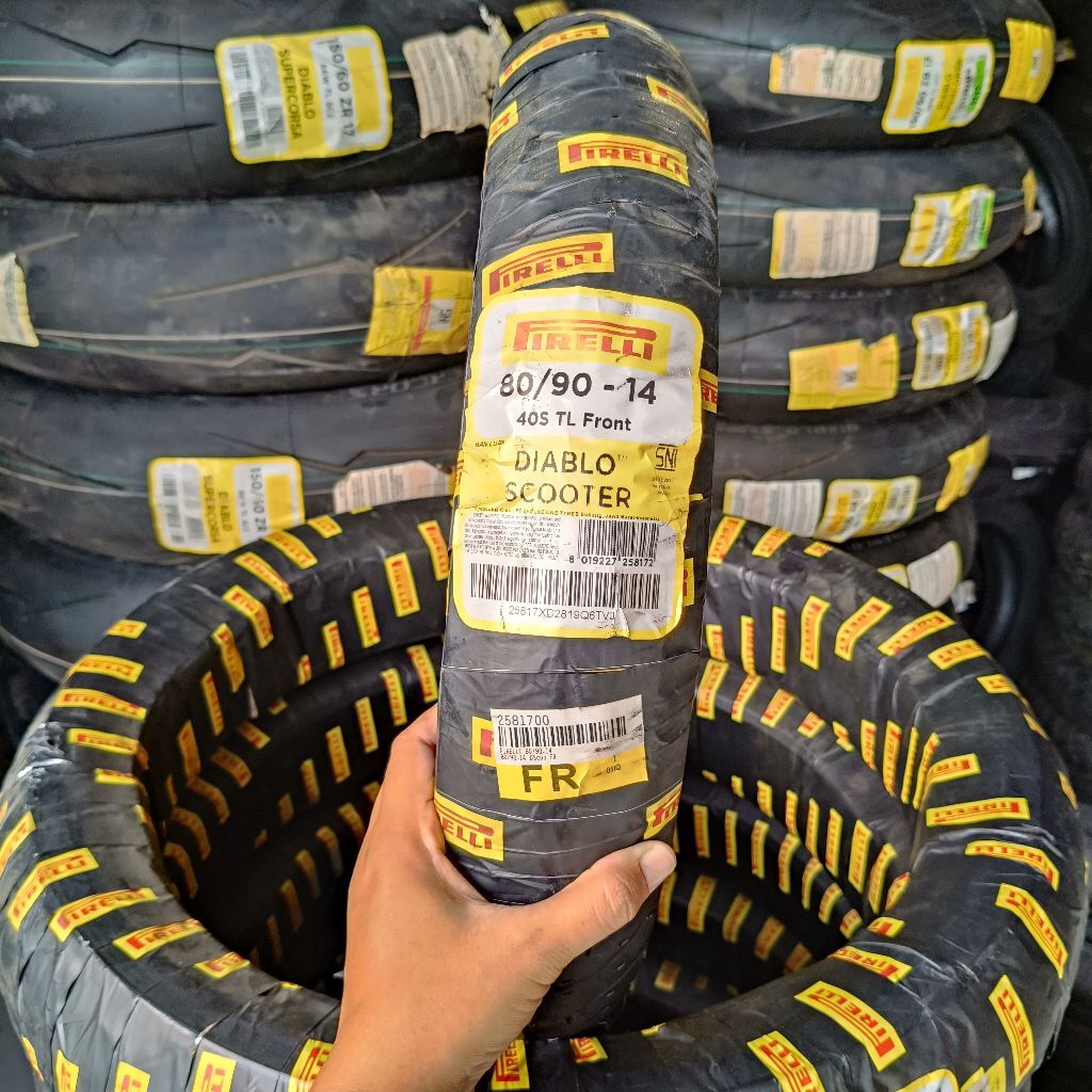 ban ring 14 80/90 Pirelli Diablo Scooter Cuci Gudang THN produksi 2017