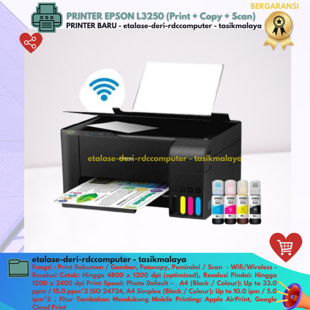 Printer Epson L3250 Support Wifi (Print Fotocopy Scan)