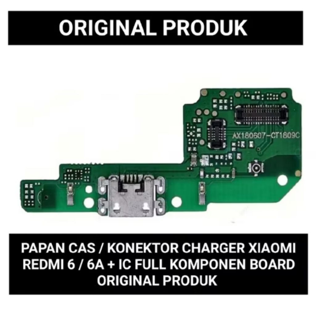 papan cas konektor cas Xiaomi redmi 6 / 6A original board cas pengganti