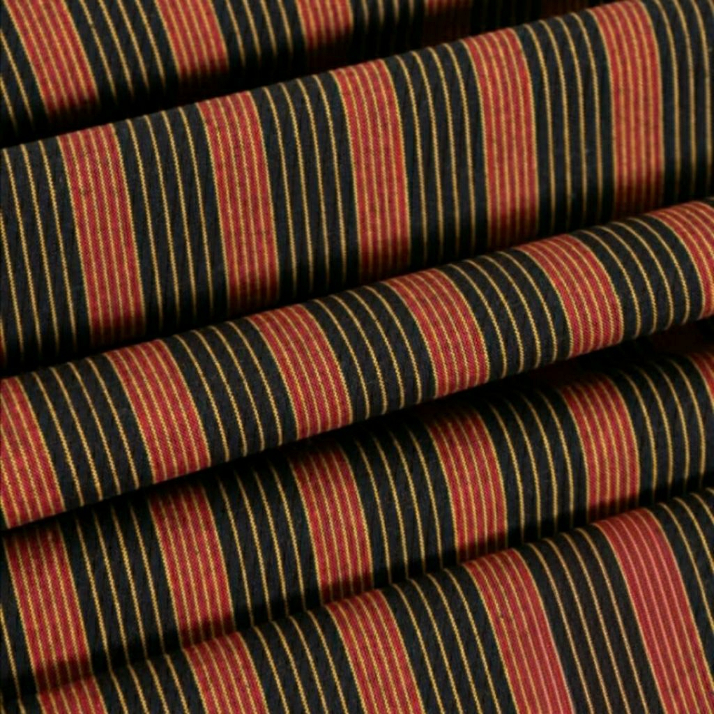 Kain Lurik Merah Bata / Lurik Garis Merah Bata Kuning