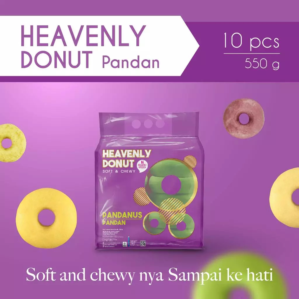 

Heavenly Kitchen Donat Pandan [1pack isi 10pcs]
