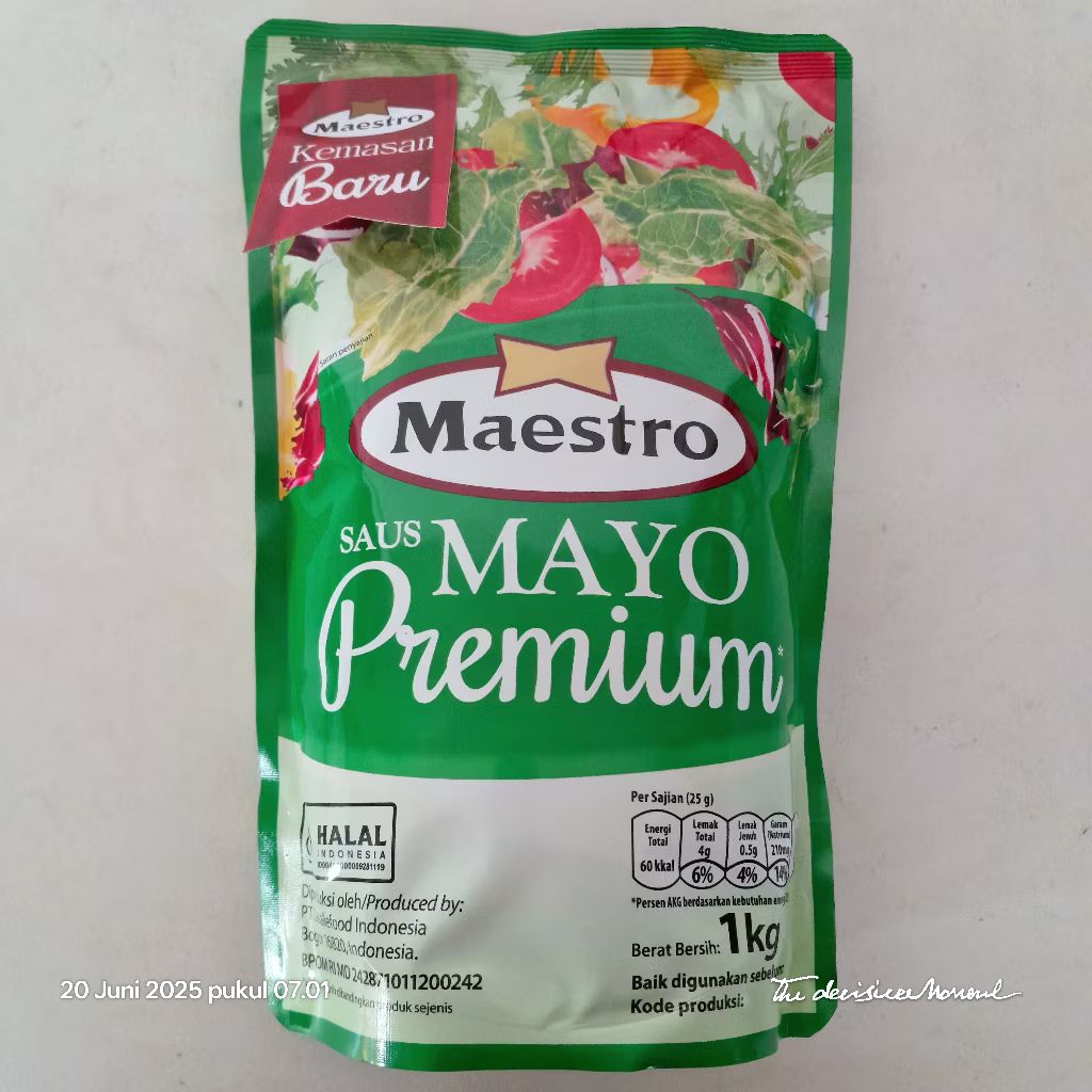 

Maestro Saus Mayo Premium 1 Kg Saus Mayonais Halal Salad Dressing