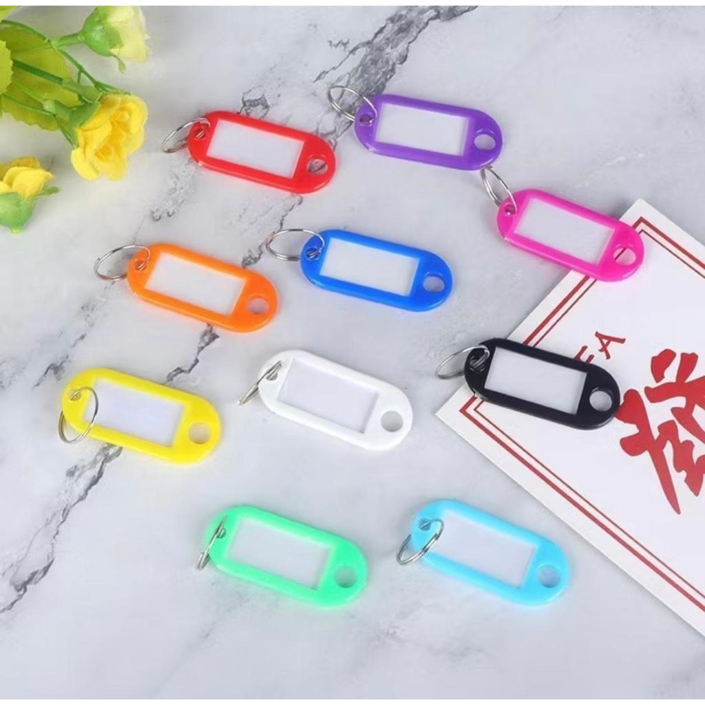 

gantungan kunci plastik name tag label nama warna -warni