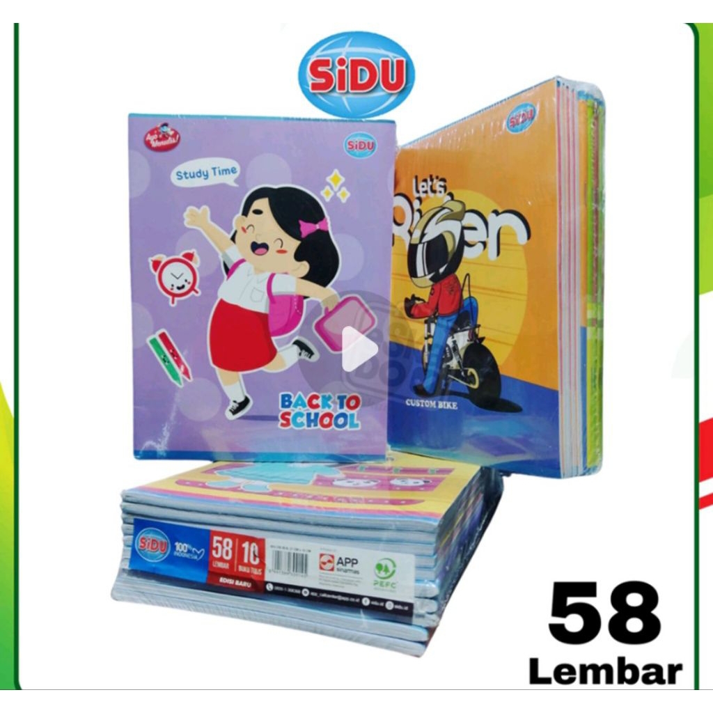 

Buku Tulis SIDU 58Lembar/Buku Tulis Anak Sekolah