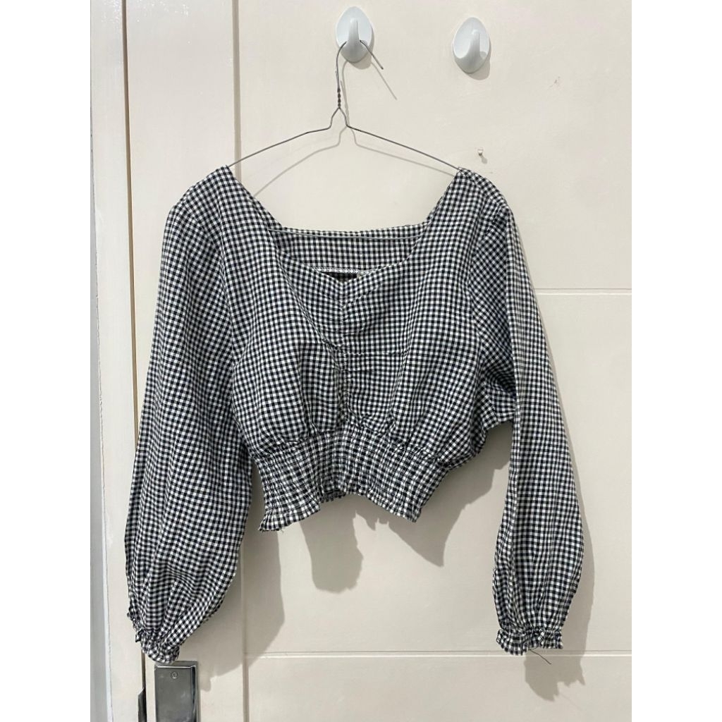 BAJU CROP TOP KARET WANITA PRELOVED