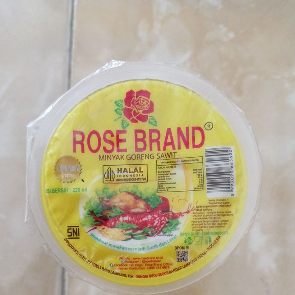 

minyak rosebrand cup 220ml