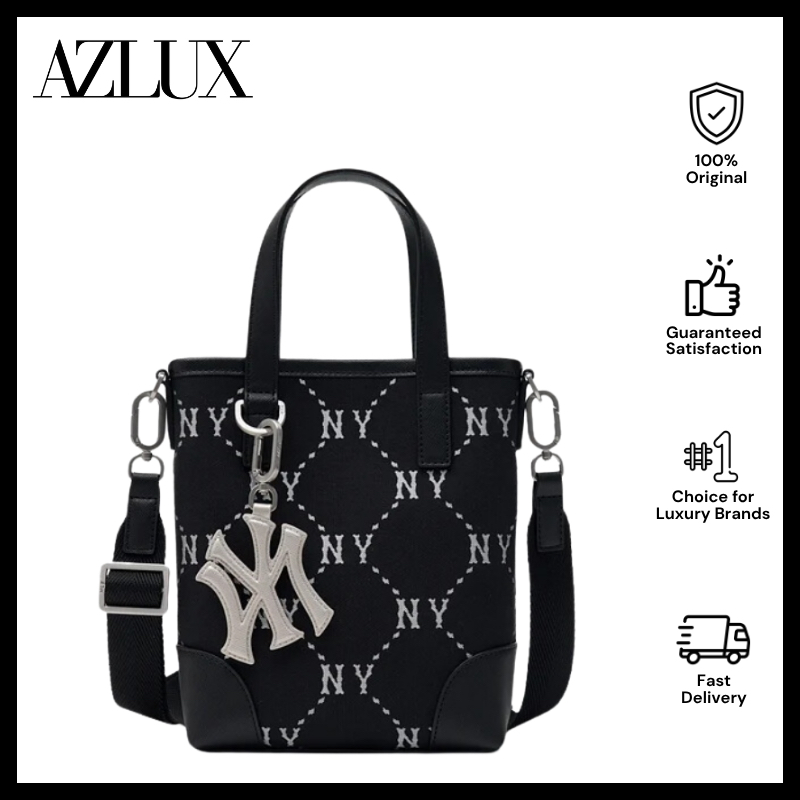 MLB Korea Dia Monogram Jacquard Mini Cross Bag - NY Yankees Black