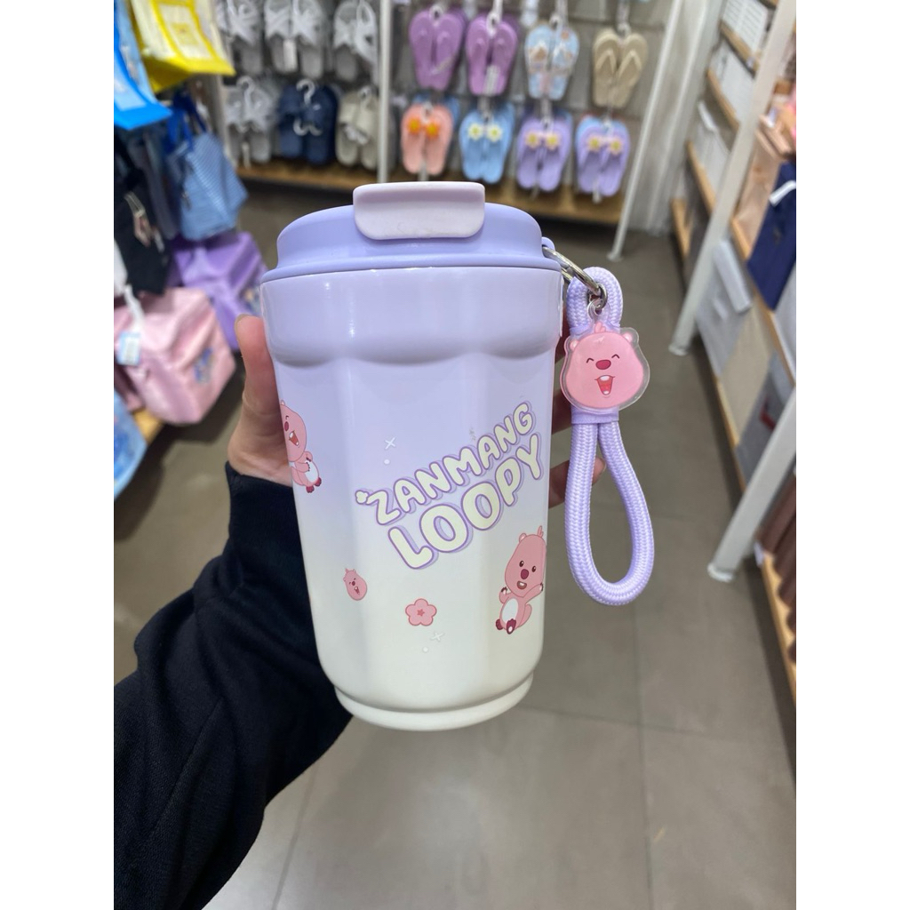 Miniso x Zanmang Loopy Collection Steel Tumbler With Strap 360ml (Purple)