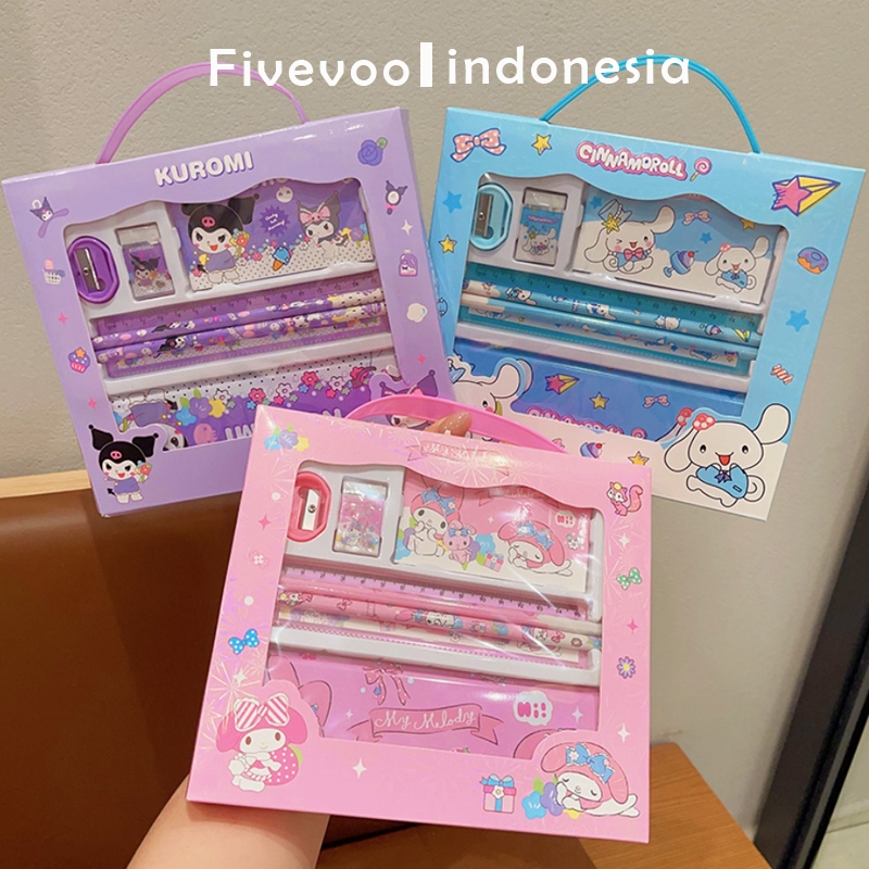 

FIVEVOO Peralatan tulis / kartun anak tk kotak pensil / pensil anak set/ Set perlengkapan sekolah/ Set hadiah sekolah anak
