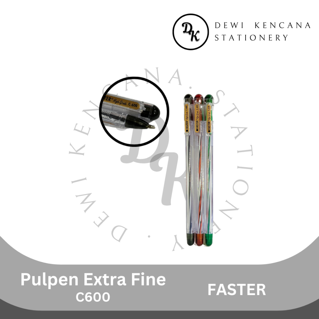 

Ay00! Faster Pulpen C600 0.7mm Tinta Hitam 1 Pak Isi 12 Pcs