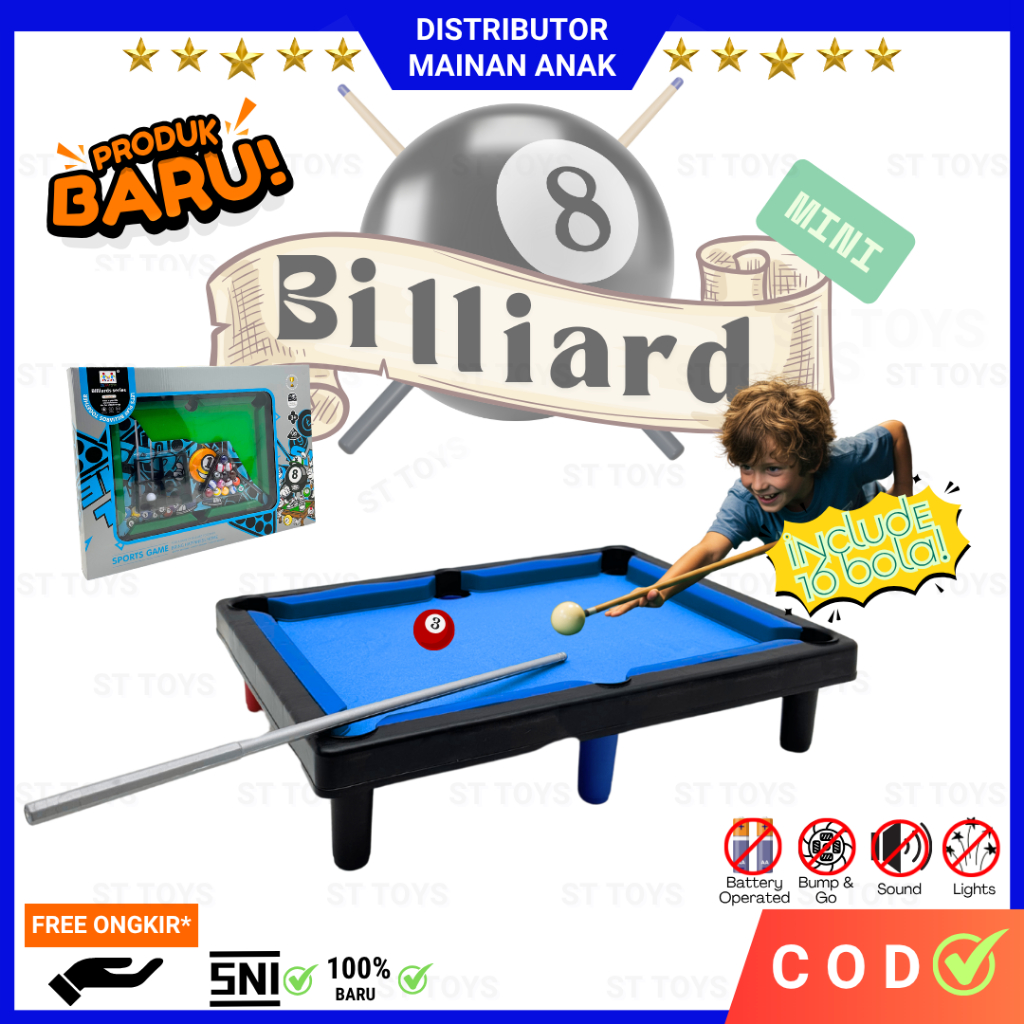 Biliar Mini Anak Portable | Mainan Meja Biliar Mini | Mainan Biliiar Mini