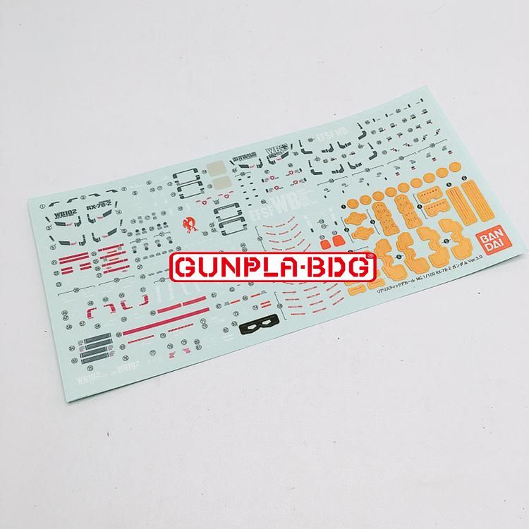 Bandai MG Gundam RX 78-2 Ver 3.0 Part Realistic Decal