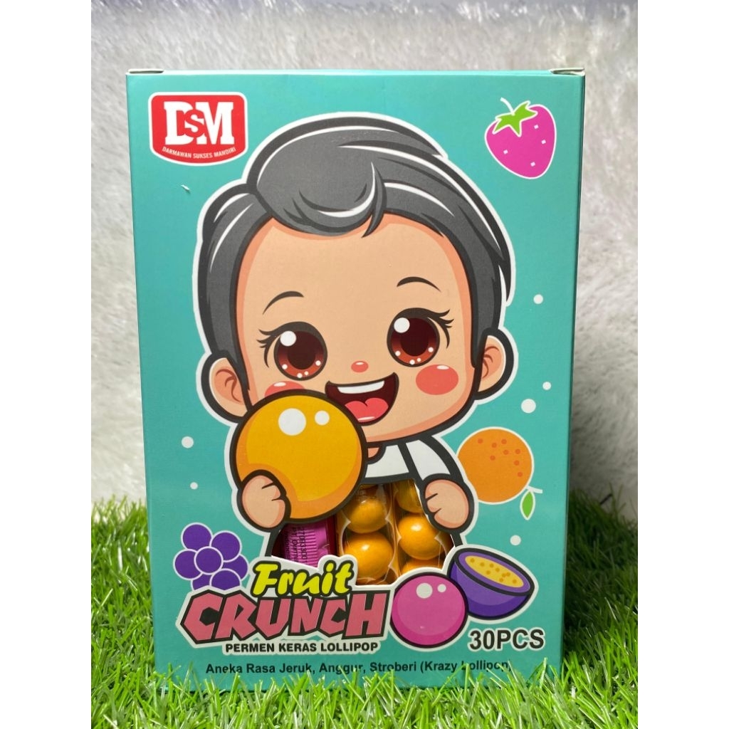

dsm fruit crunch || permen keras lollipop 1 box 30 pcs