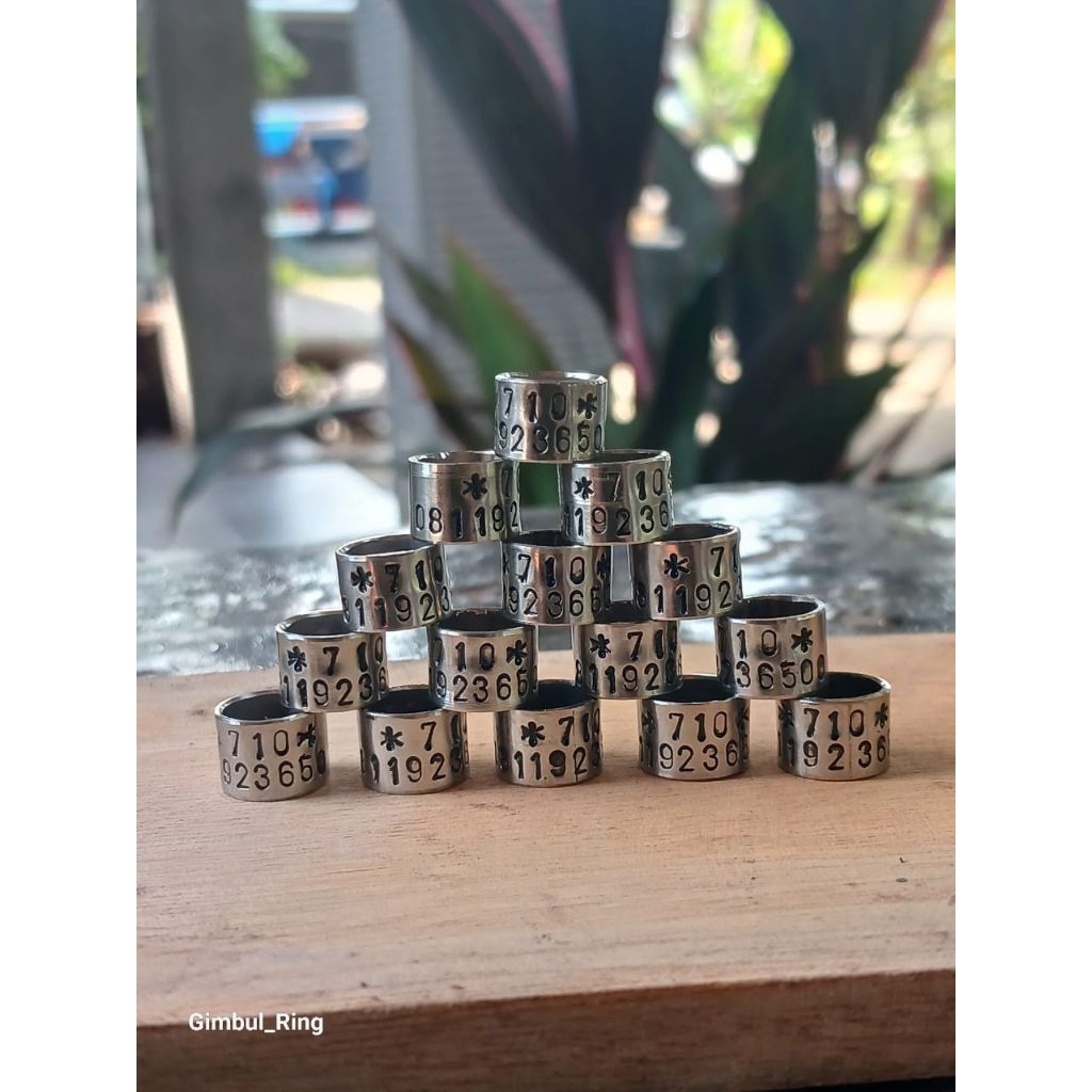 RING BURUNG | 21 BAJA KETOK STANDART | CUSTOM CETAK NAMA | MERPATI | PERKUTUT | MURAI | KENARI | LOV