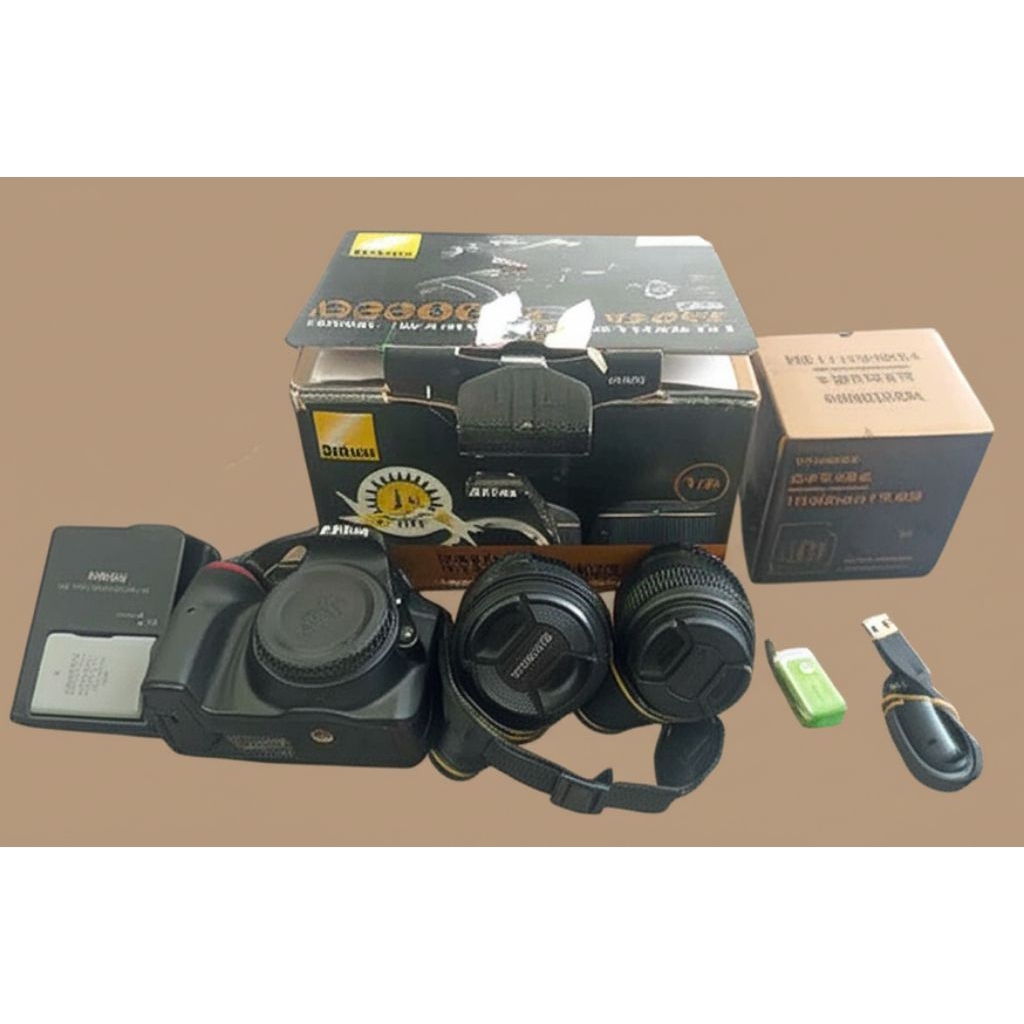 Kamera DSLR Nikon D3300 Bekas Fullset | 2 Lensa (18-55mm & 50mm f1.8) | Bokeh Siap Pakai