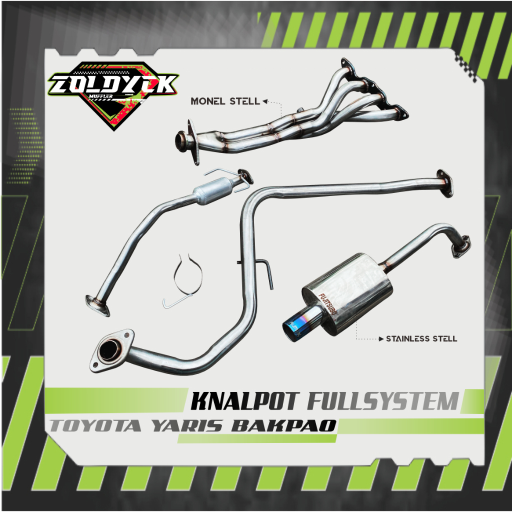 KNALPOT MOBIL FULLSYSTEM TOYOTA YARIS BAKPAO