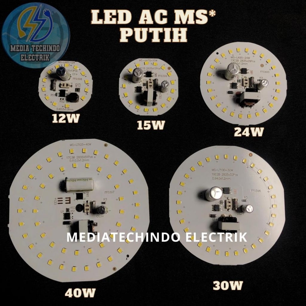 Mesin Lampu Pcba LED MS* AC 12W - 40W . Pcb Aluminium. sparepart LED.