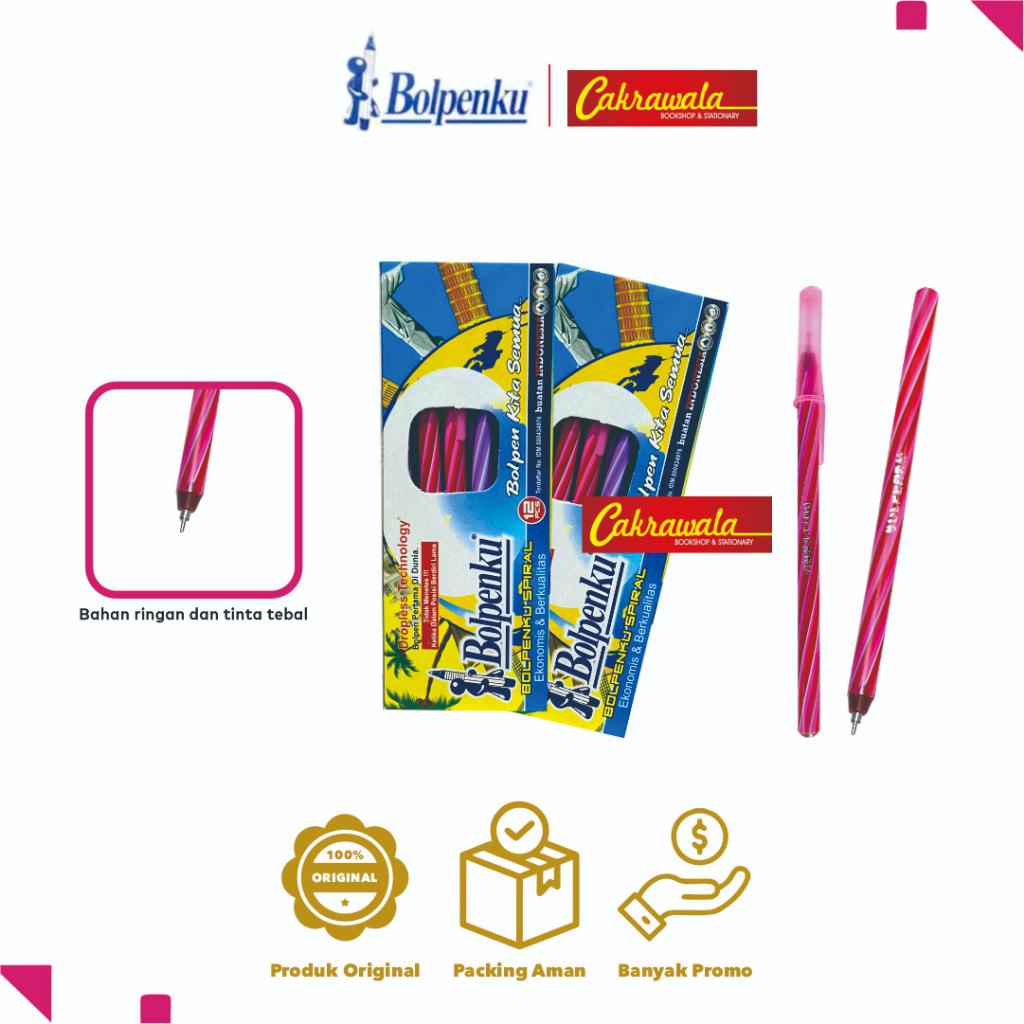 

Bolpoin Bolpenku Lilin Spiral | Pulpen Motif Unik Tinta Hitam | Bolpen Lucu untuk Sekolah & Hadiah