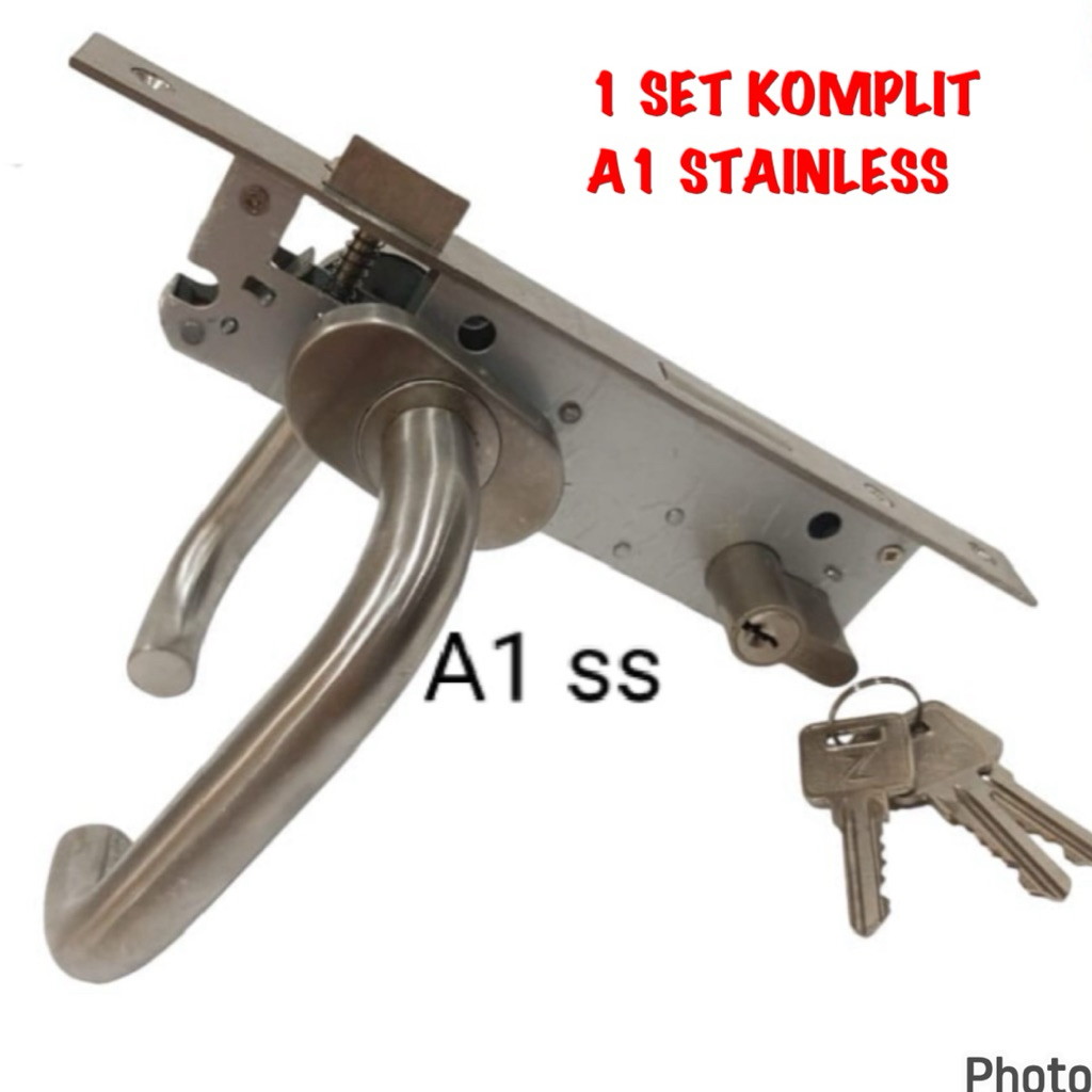 kunci pintu alumuninium a1 Kunci pintu komplit alumunium/pintu besi  stanlis steel,kunci pintu set