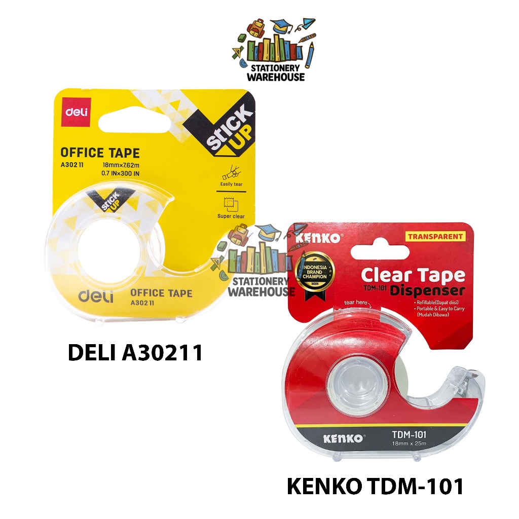 

Deli Isolasi Tape Cutter Tape Dispenser Pemotong Pita Perekat Transparan Super Bening EA30211 A30211