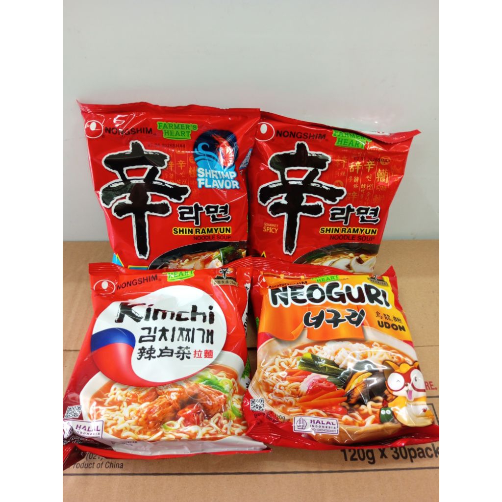 

Nongshim Shin Ramyun Spicy Mushroom/ Shrimp/ Kimchi Ramyun/ Neoguri Udon 120gr