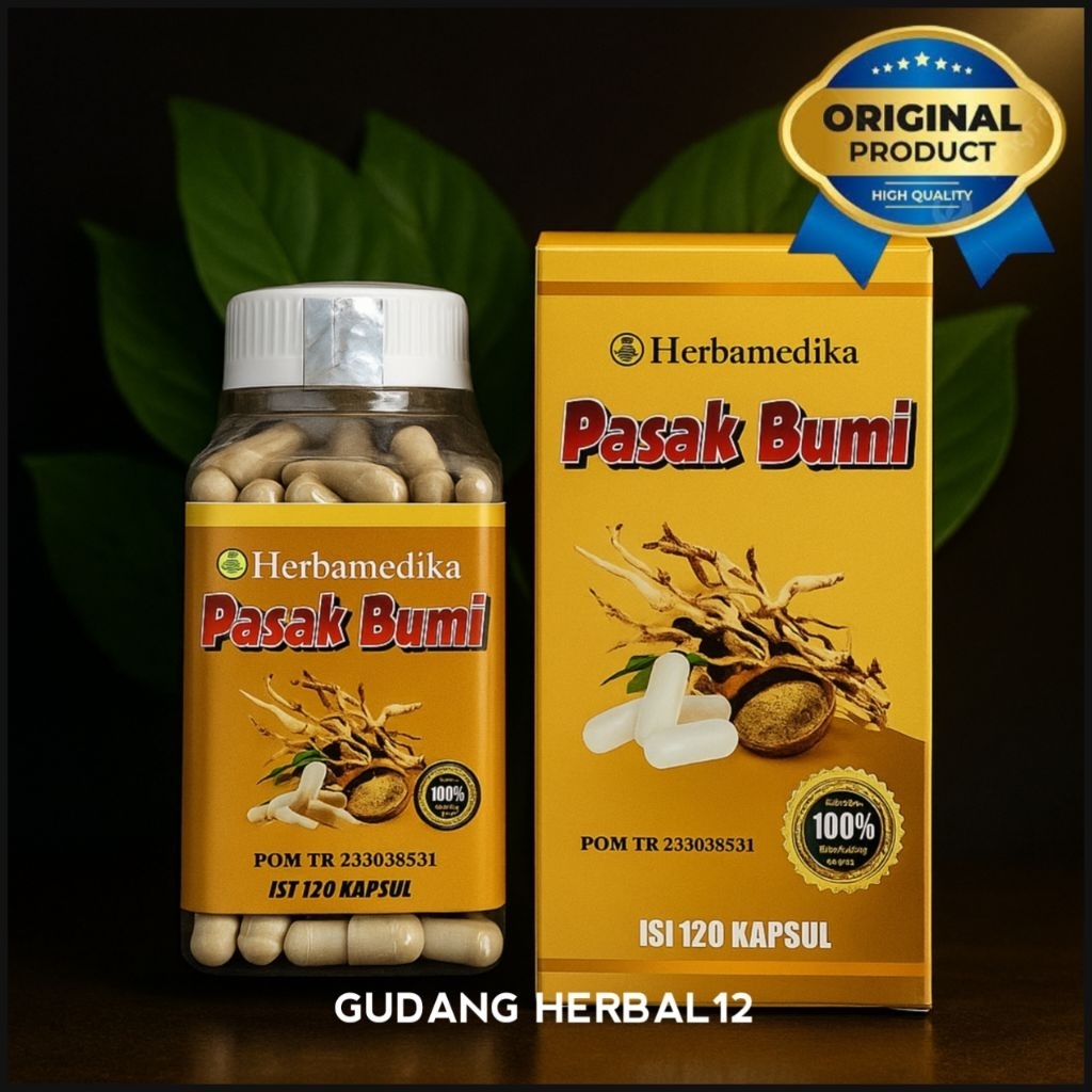 Kapsul Pasak Bumi Herbamedika Untuk Setamina Sudah BPOM  ( isi 120 kapsul )