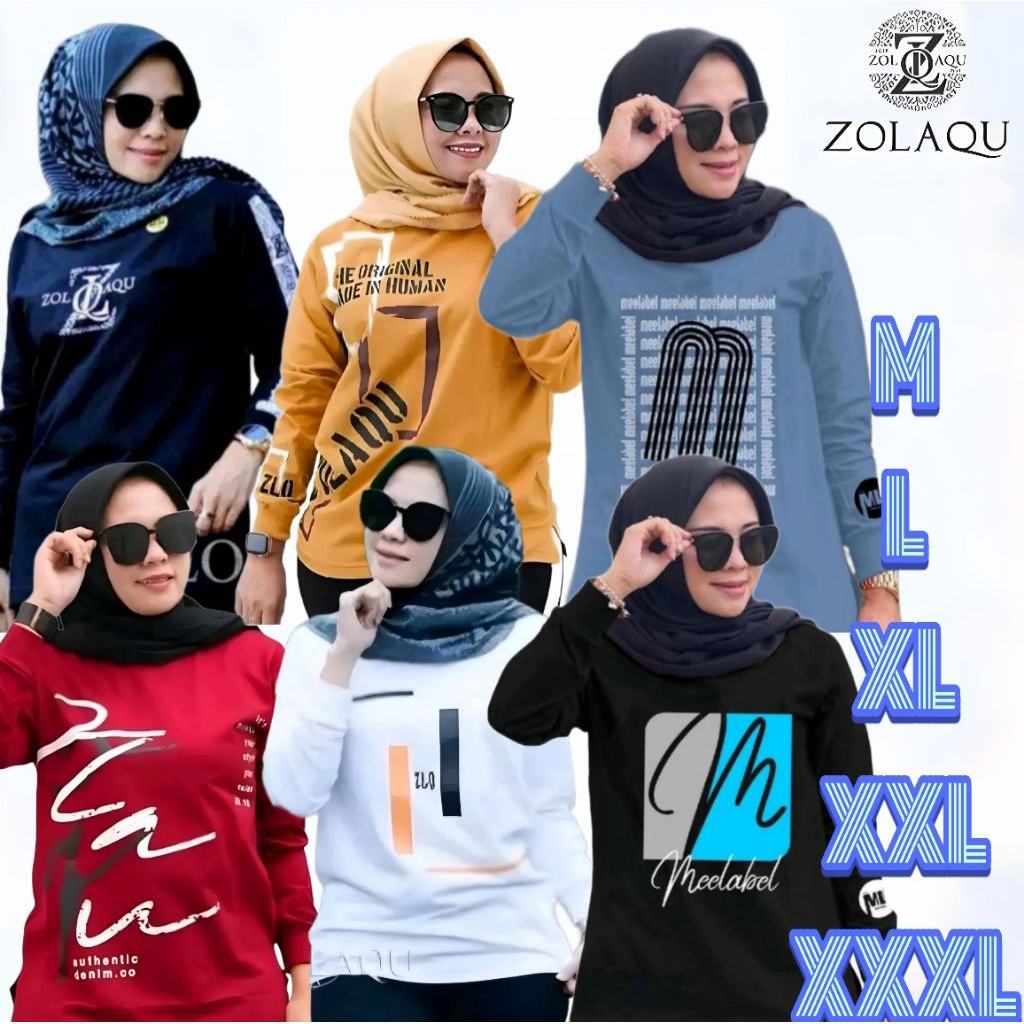 Zolaqu Original Terbaru 2025 Kaos Cewek Kaos Atasan Wanita Premium kaos jumbo oversize terbaru Lenga