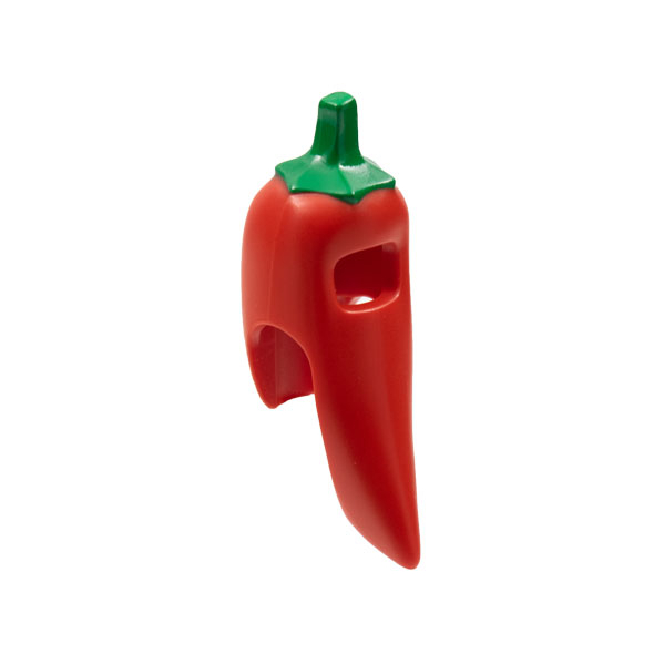 Lego 80505pb01 Minifigure Headgear Head Cover, Costume Chili Pepper with Green Stem Pattern