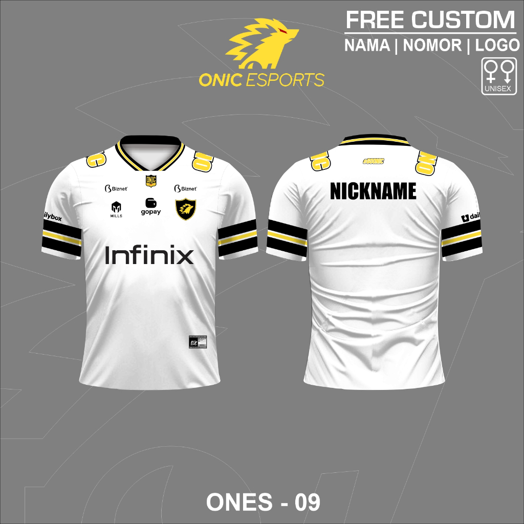 Jersey kaos game baju onic esports free custom nama