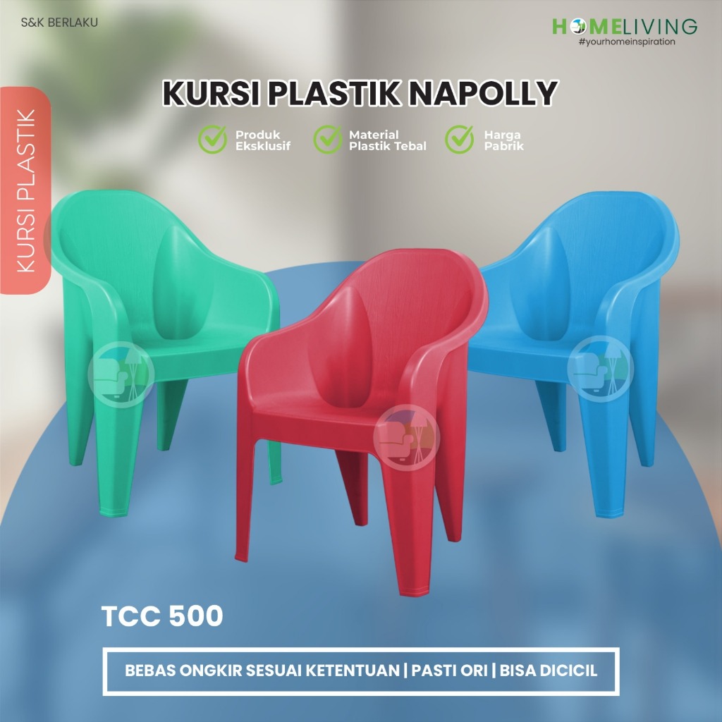 HOMELIVING - KURSI TERAS NAPOLLY TCC 500 - KURSI TERAS PLASTIK