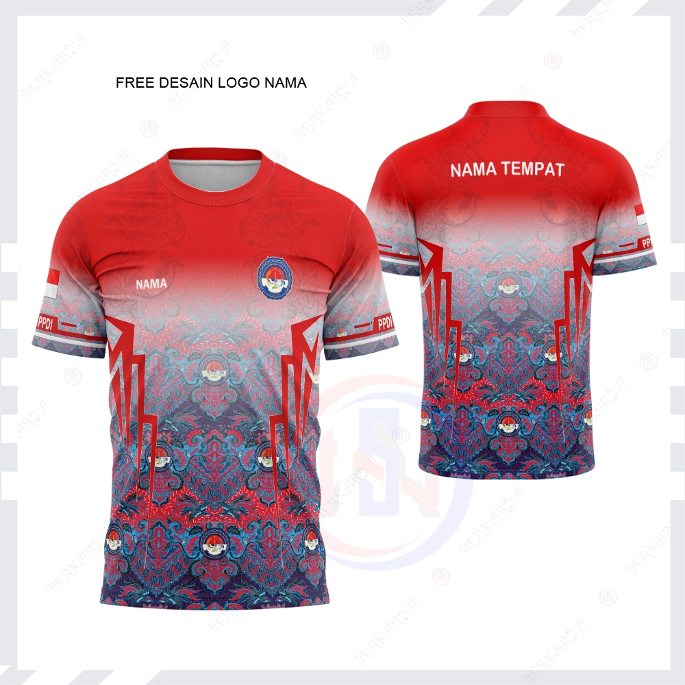 Kaos Pria Jersey BATIK PPDI (PERSATUAN PERANGKAT DESA INDONESIA) Baju Batik PPDI Fullprint