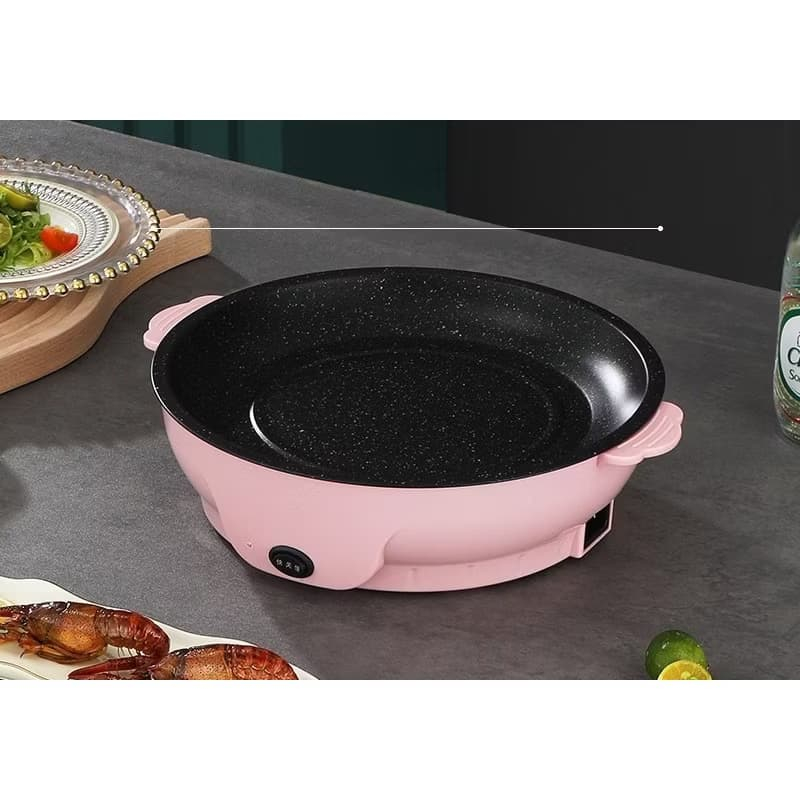 Panggangan Listrik Anti Lengket Grill Pan Anti Lengket Listrik Wajan Bbq Grill Pan Anti Lengket