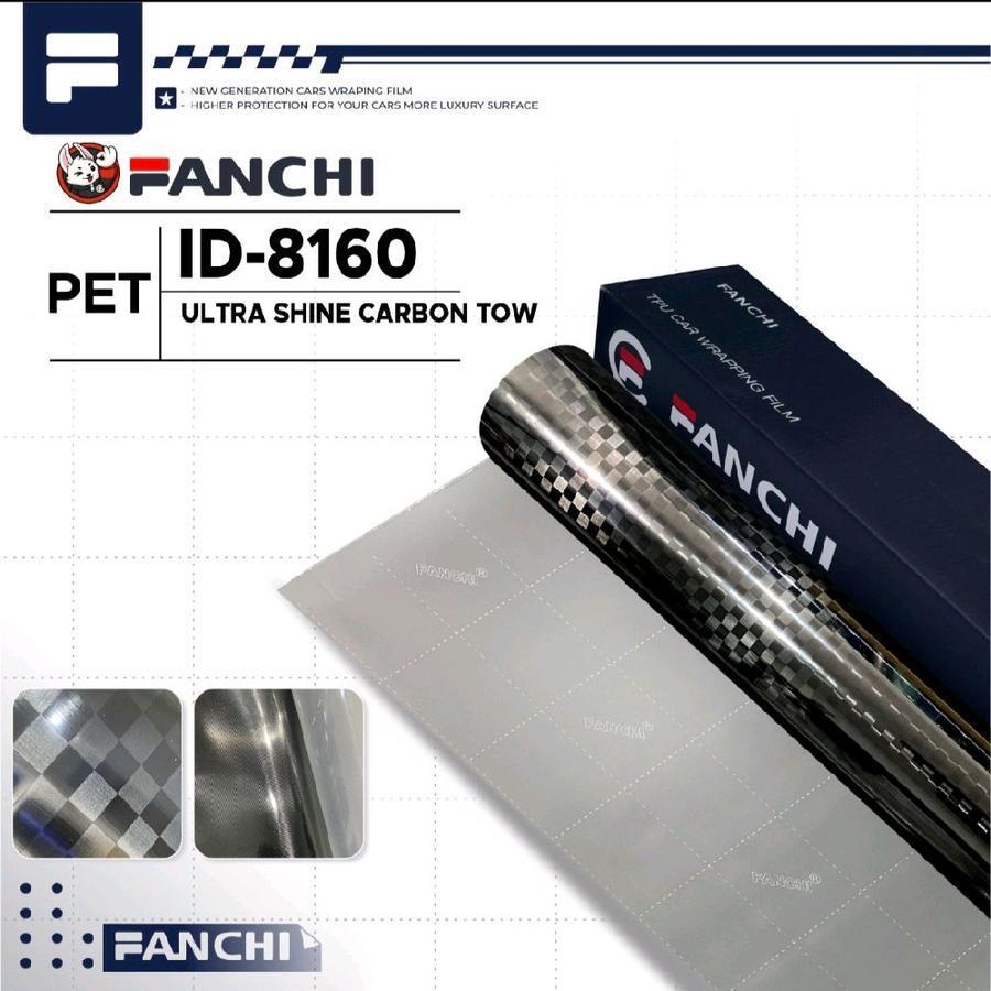 Sticker skotlet FANCHI ID-8160 Carbon Kotak Kotak Catur Ultra Shine Carbon Tow PET per 50CM