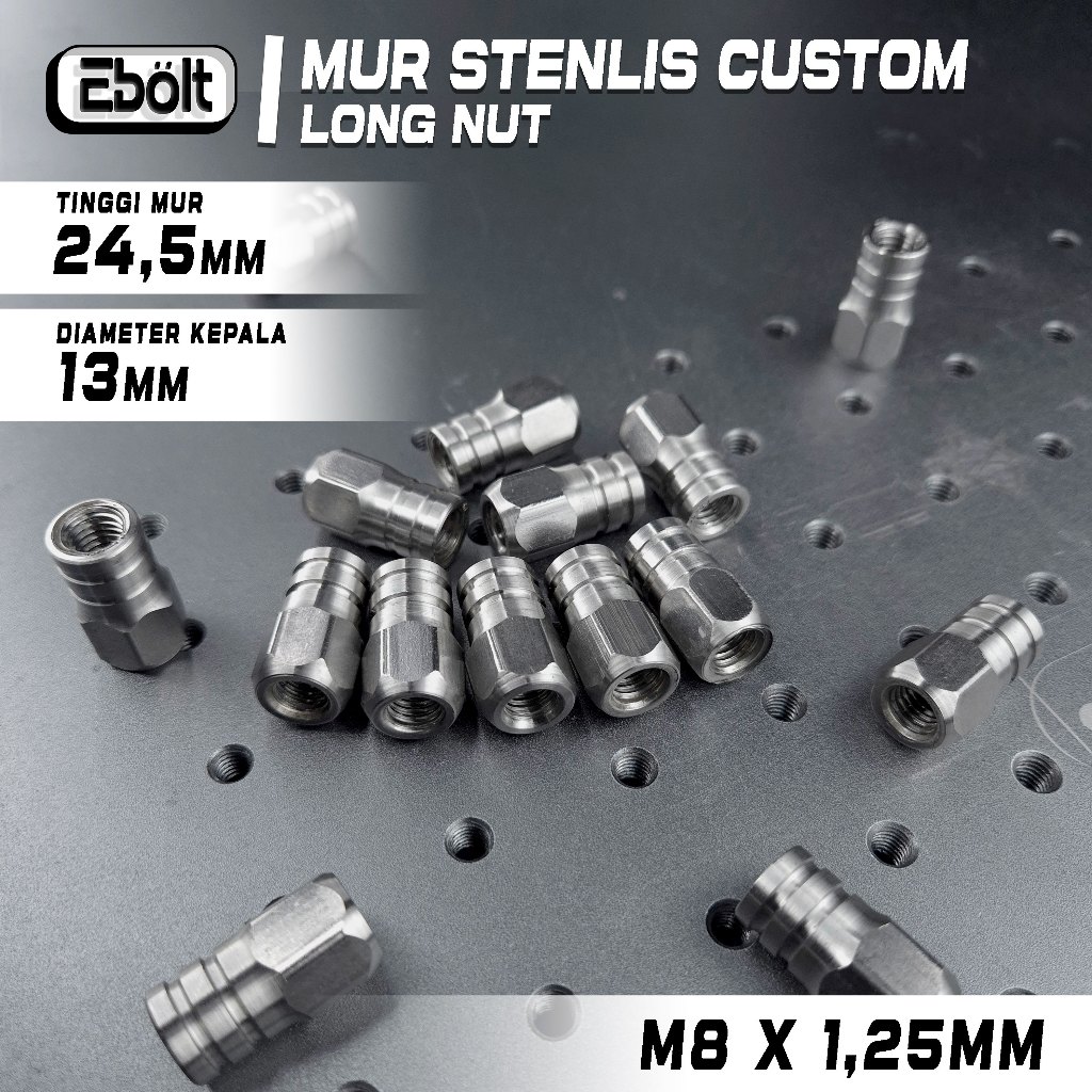 MUR KNALPOT NINJA RX KING MIO UNIVERSAL MUR LONG CUSTOM UK M8 X 24 MM