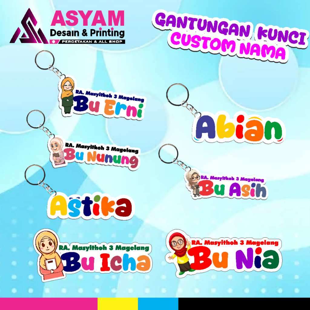 Gantungan Kunci Akrilik Custom Nama / Ganci Custom Nama //Gantungan Kunci Akrilik