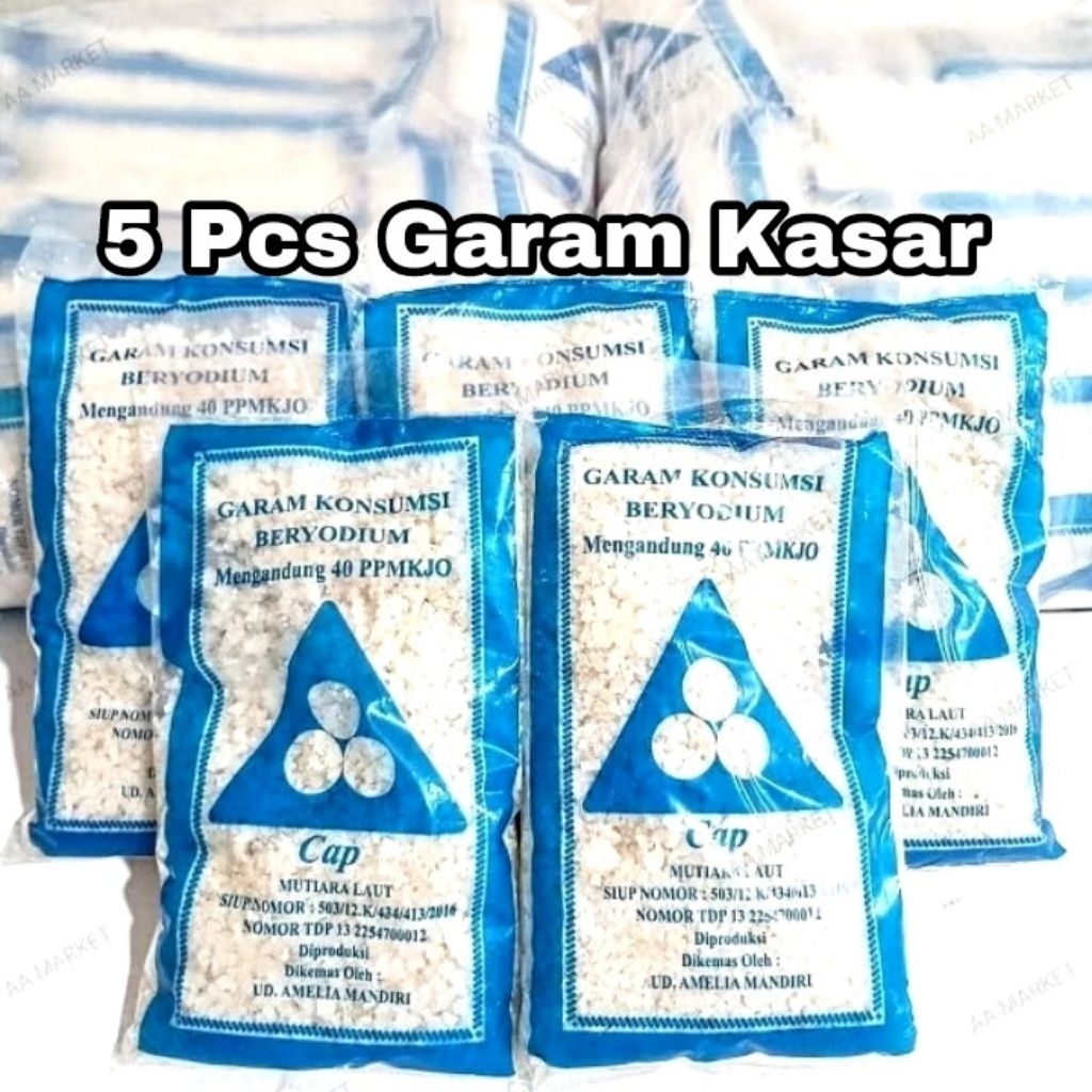 

5 PCS GARAM DAPUR KASAR BERYODIUM 200 GR MUTIARA LAUT