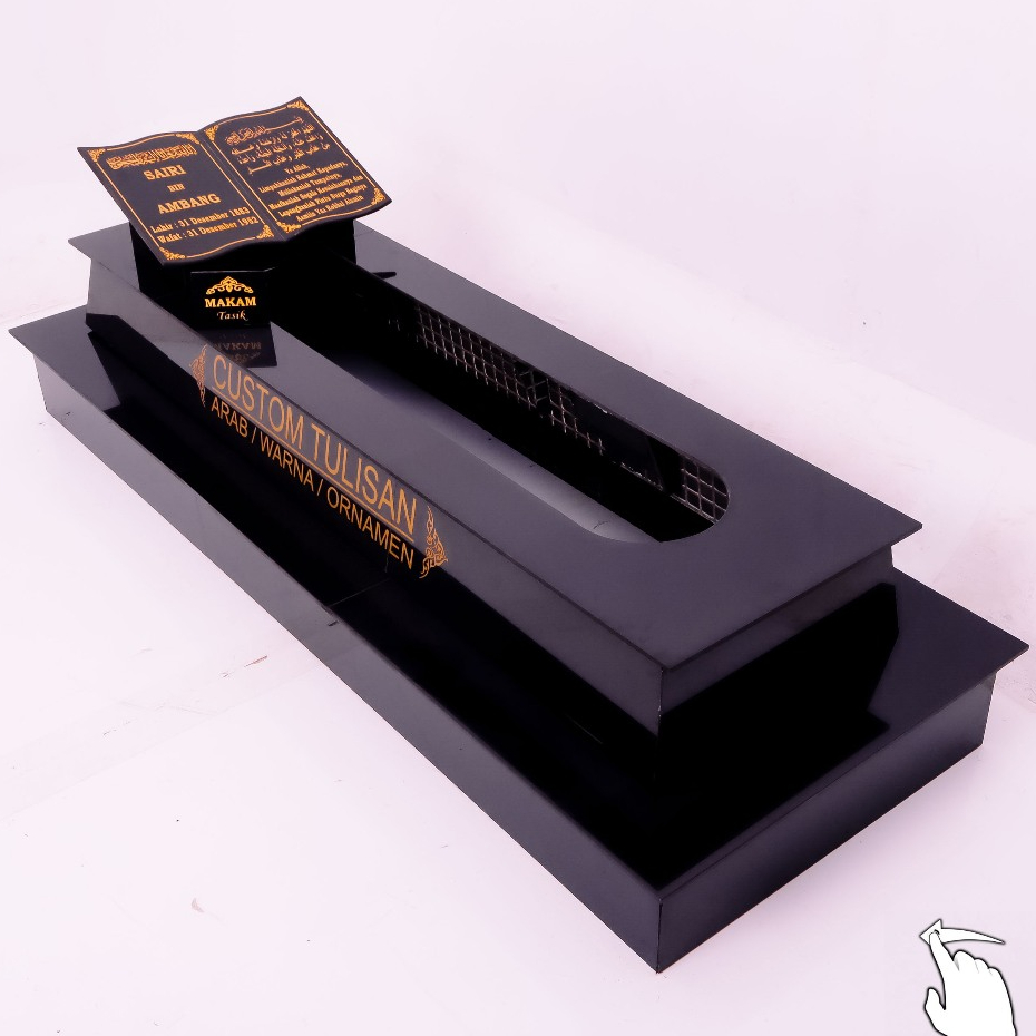 MAKAM TASIK - BATU NISAN - BADAN MAKAM BODY KIJING 2 TRAP POLOS/BUKU - UKIR PINGGIRAN - - B12 - FULL