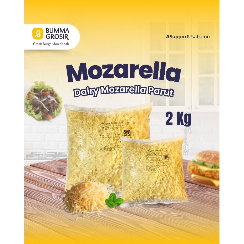 

Dairy Mozarella Parut Shredded - pizza topping - keju mozarella - mozarella cheese - lengkap