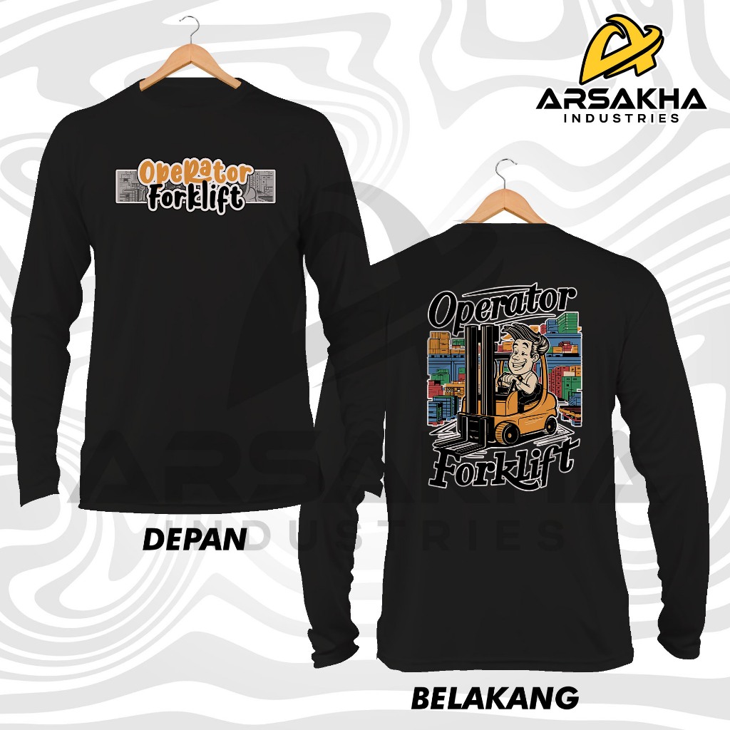 Kaos Lengan Panjang Operator Forklift Kartun Smile Baju Distro by Arsakha Industries