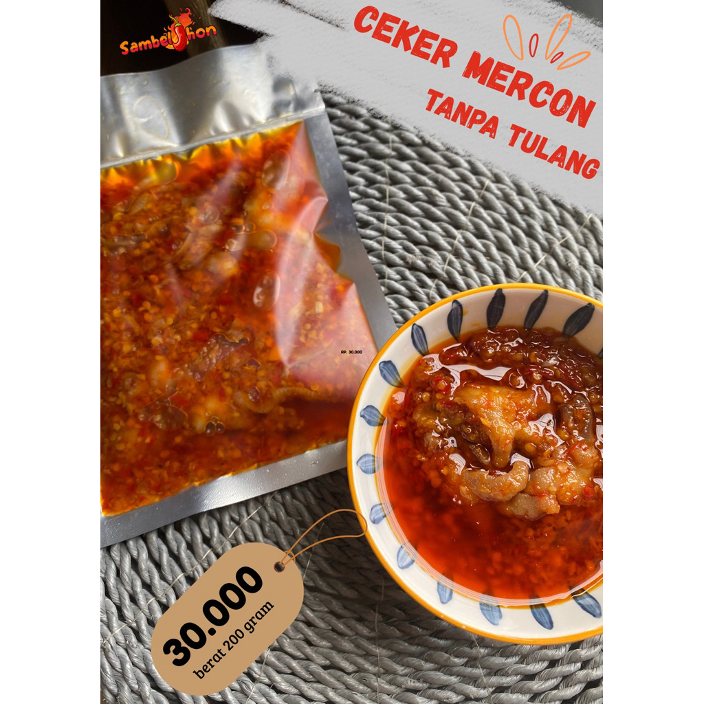 

Ceker Mercon Tanpa Tulang Sambel Jhon 200 Gram