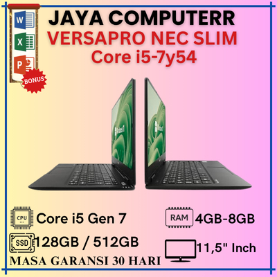 Laptop Versapro Nec Slim Core i5 Gen 7Y54 RAM 4GB/8GB SSD 128GB/512GB Layar 12,5' Inch Laptop Second