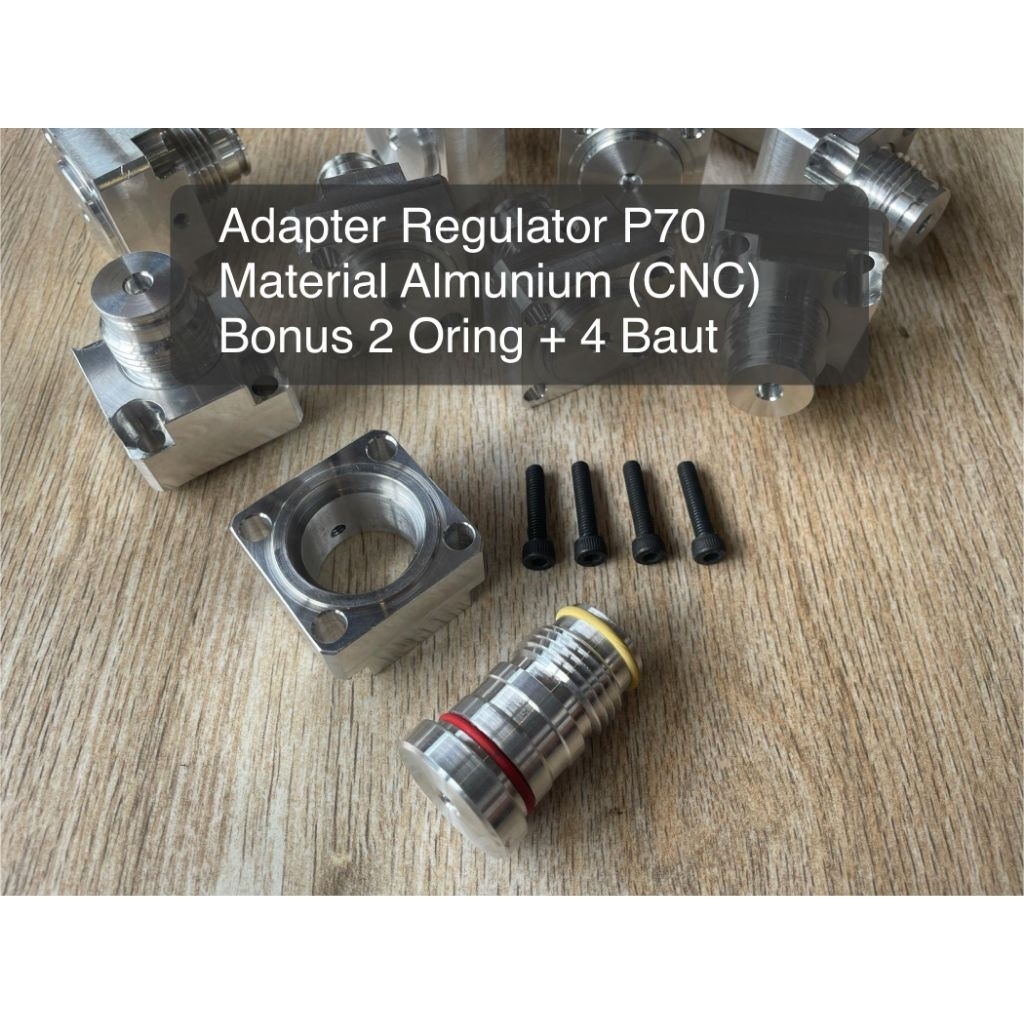 adapter regulator p70 bahan stranliss CNC rapih tinggal pasang - adapter regulator cnc - konektor