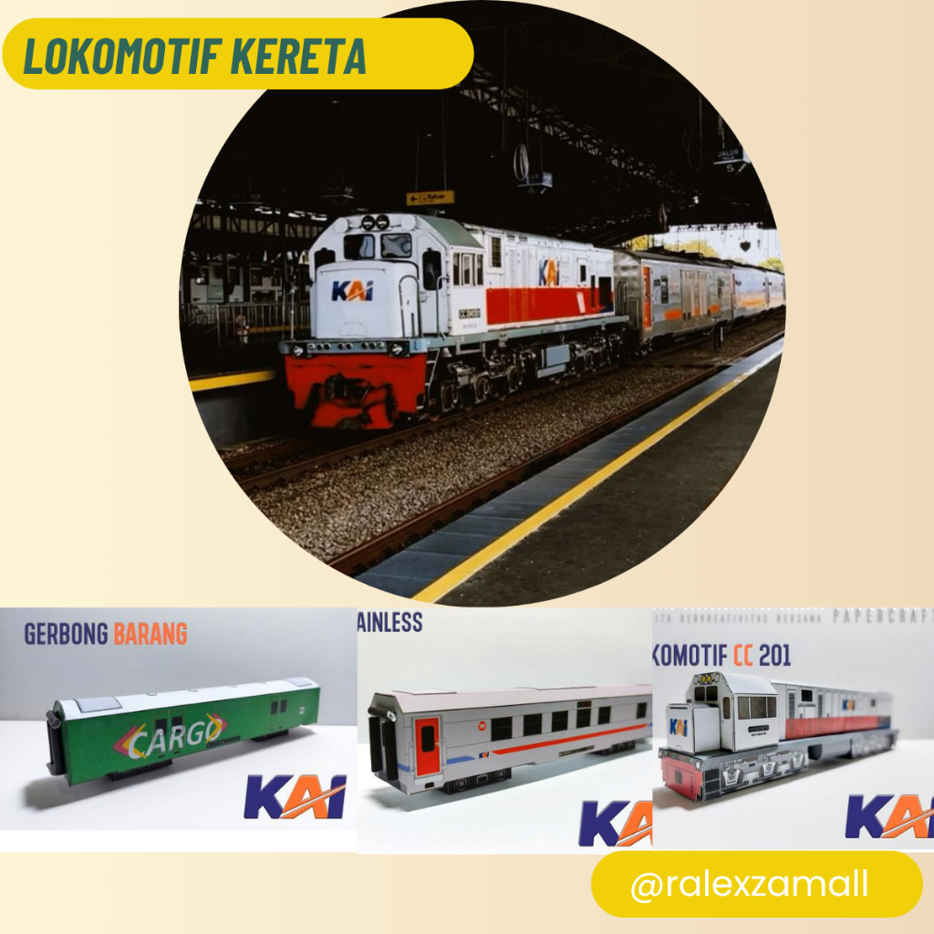Lokomotif Kereta Api Seri Gerbong Penumpang Kargo Kreta Mainan Koleksi Anak Hadiah Miniatur Manual