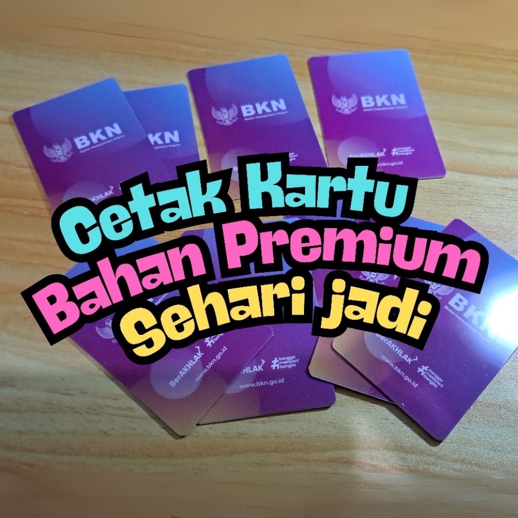 

cetak kartu bahan PVC | ID card / kartu pelajar / KTM / kartu member / PNS / ASN dua sisi