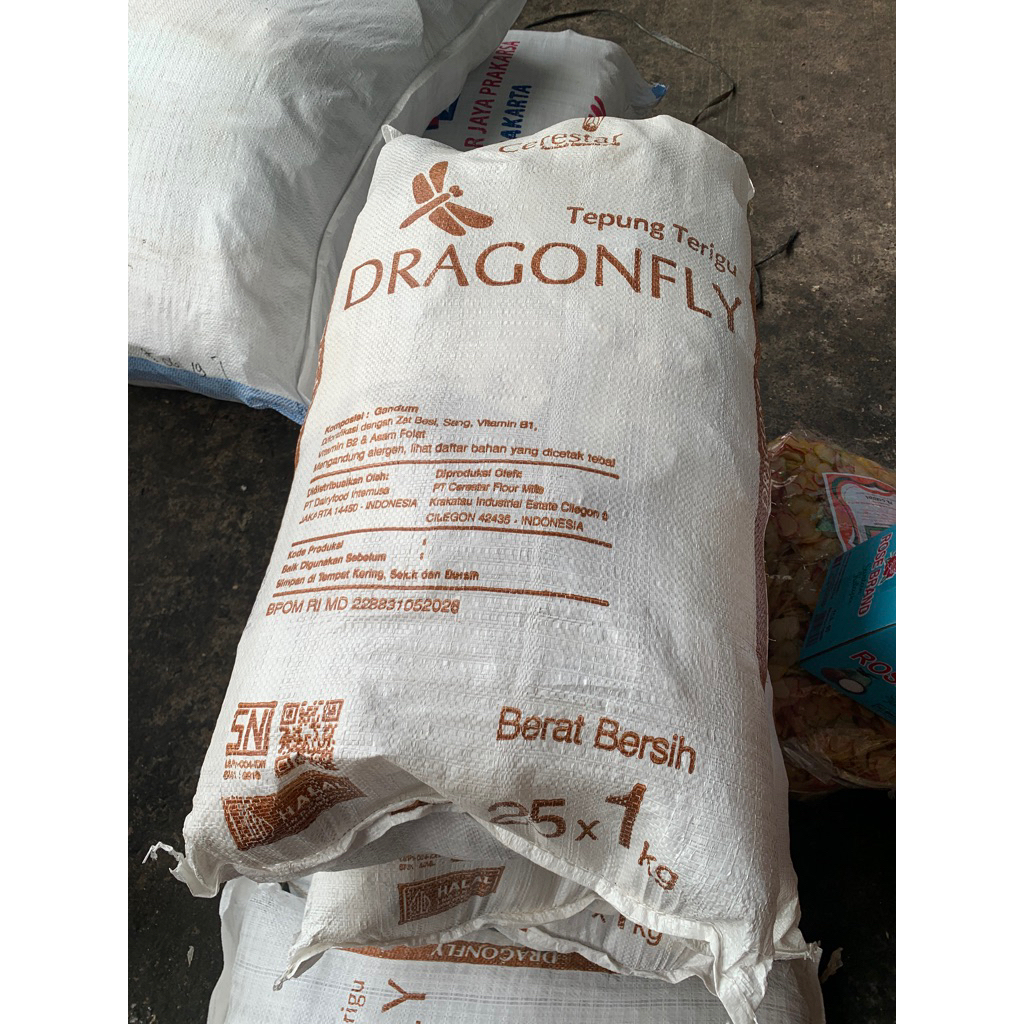 

Terigu DragonFly 1 kg (1 karung isi 25 pcs) exp Mei 2026