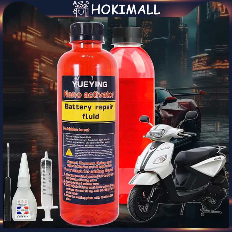 (Berikan Alat) 500ml Solusi Perbaikan Baterai/Cairan Baterai Elektrolit Air Untuk Aki Kendaraan List